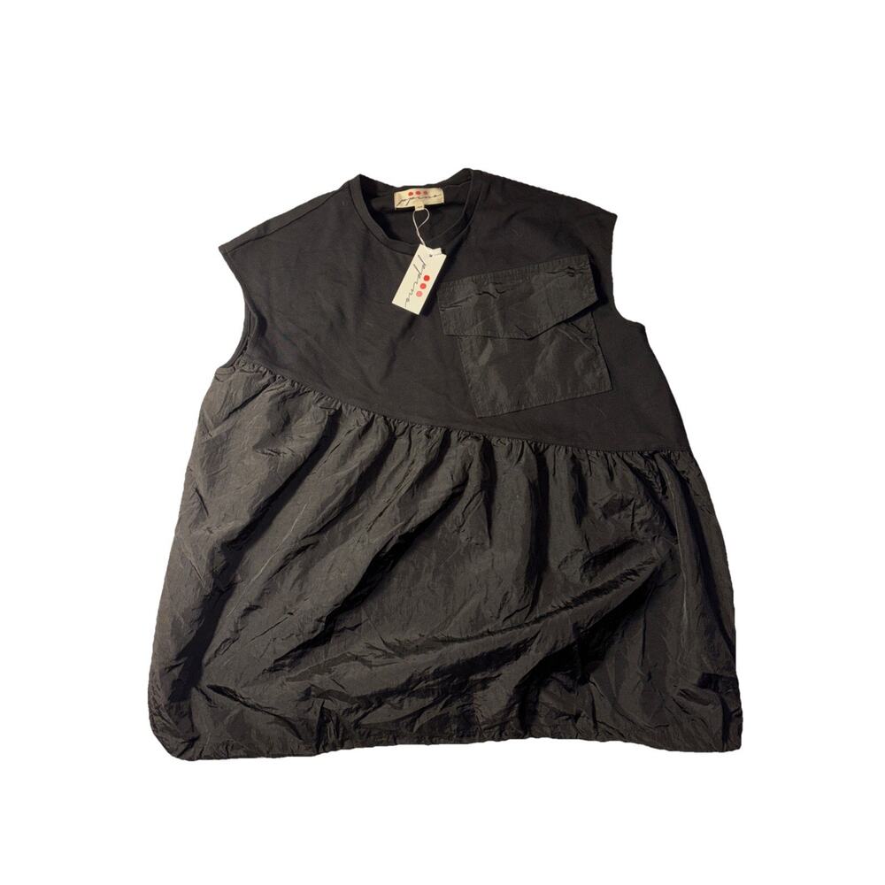 Ppino Size XS Black Sleeveless Leisure Active Wear Casual Top NWT Asymmetrical